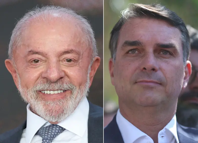 Lula e Flávio Bolsonaro