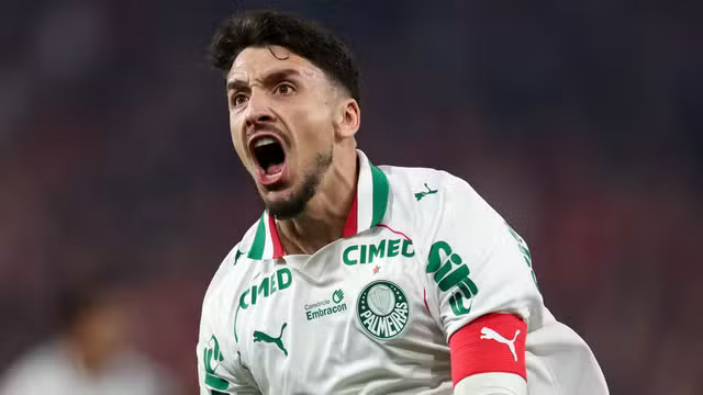 Piquerez comemora gol do Palmeiras contra o Athletico (Foto: Cesar Greco / Palmeiras)