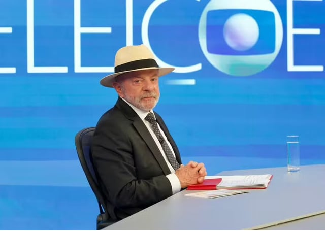 Presidente Lula (PT) em sabatina da TV Globo. — Foto: Globo/ Manoella Mello